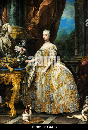 Charles-Andre van Loo, Marie Leszczinska, Königin von Frankreich 1703-1768, 1747 Öl auf Leinwand, Schloss Versailles, Frankreich. Stockfoto