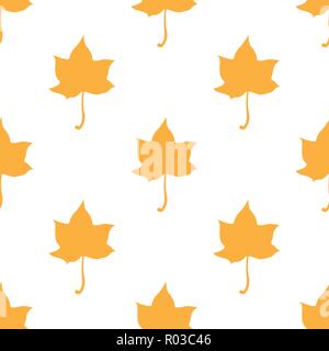 Ahornblätter nahtlose Vektor weiß orange Art Hintergrund Stock Vektor