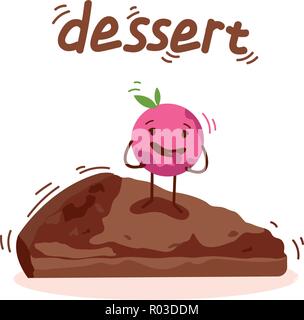 Süße Kuchen, Eis mit Gesichtern Vektor Stock Vektor