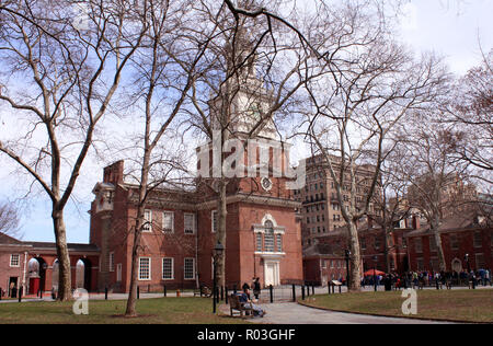 Die Independence Hall, wo die US-Erklärung der Unabhängigkeit im Jahre 1776 unterzeichnet wurde, Philadelphia, Pennsylvania Stockfoto