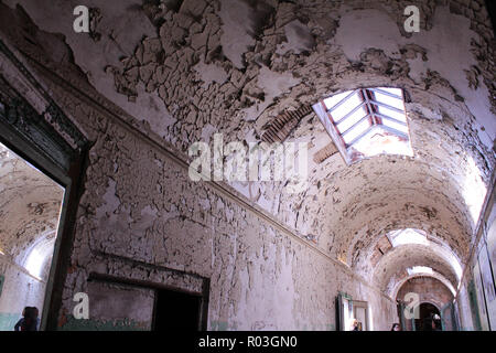 Innenraum der historischen Pennsylvania State Penitentiary, Philadelphia, Pennsylvania Stockfoto