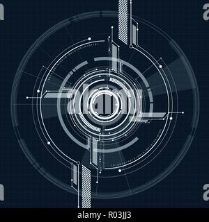 Vektor abstrakte technologische Schnittstelle auf Grid Style Hintergrund design Stock Vektor