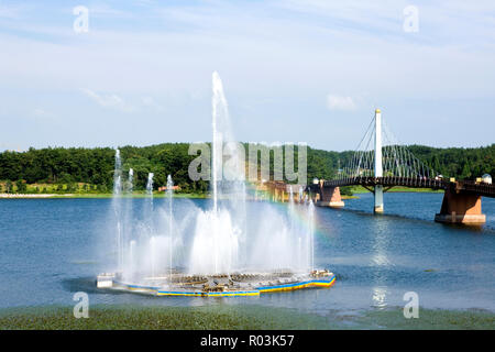 Brunnen waren also in der Lake Park, Provinz Jeollabuk-do, Südkorea. Stockfoto