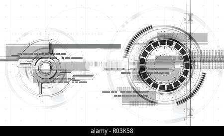 Technologische raum Zeichnung Schnittstelle vector hintergrund abstrakt Design Stock Vektor