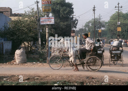 Zyklus Rikschas in Mathura, Uttar Pradesh, Indien, Asien Stockfoto