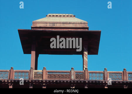 Blick auf den Balkon an Agra Fort, Agra, Uttar Pradesh, Indien, Asien Stockfoto