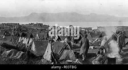 Serbische Armee Camp 1916 in Korfu, Griechenland Stockfoto