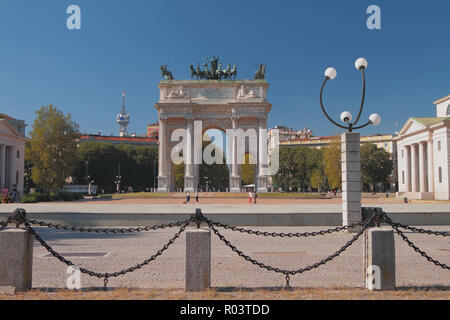 Triumphbogen (Arco della Pace), Sempione Square. Mailand, Italien Stockfoto