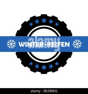 Winter Autoreifen fünf Sterne Service Vector Illustration Stock Vektor