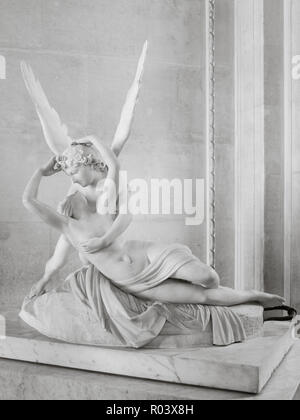 Psyche von Cupid's wiederbelebt Kiss ist eine Skulptur von Antonio Canova. Es ist, als ein Meisterwerk der neoklassischen Skulptur betrachtet, sondern zeigt die mythologische Stockfoto