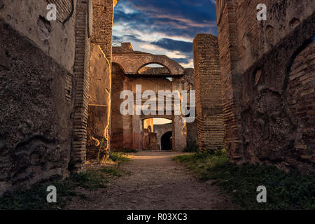 Ruinen von Antiken Ostia Ausgrabungen Stockfoto