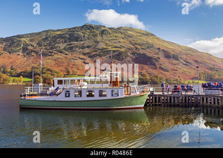 Ullswater Dampfgarer Glenridding Dorf Lake District, Cumbria GROSSBRITANNIEN Stockfoto