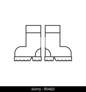 Gummistiefel Symbol auf weißem Hintergrund. Gumboots Zeichen, Logos, Piktogramme für mobile App und Web Design. Einfache lineare Stil Vektor. Stock Vektor