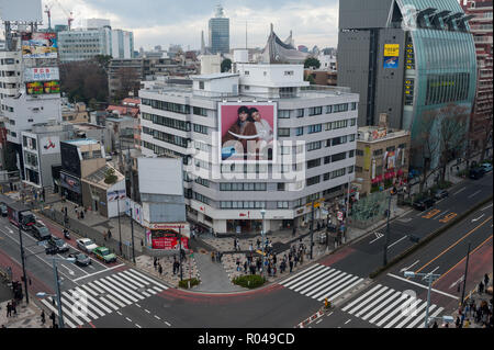 Tokio, Japan, Kreuzung in Harajuku Stockfoto