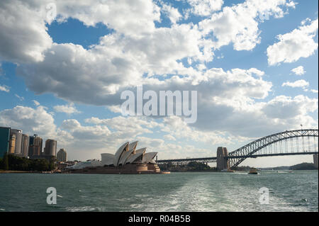 Sydney, Australien, Sydney Opera House- und Geschäftsviertel Stockfoto