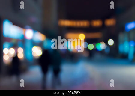 Winterurlaub in Abend. abstract blur Hintergrund. Weihnachten shopping Konzept Stockfoto