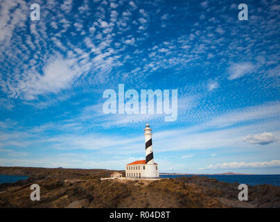 Menorca Leuchtturm am Meer Stockfoto