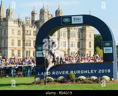 Oliver Townend und BALLAGHMOR Klasse während der Phase der Land Rover Burghley Horse Trials 2018 Stockfoto