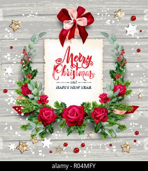 Rose winter Kranz Stock Vektor