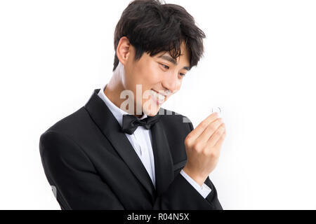 Hübscher Bräutigam Stockfoto