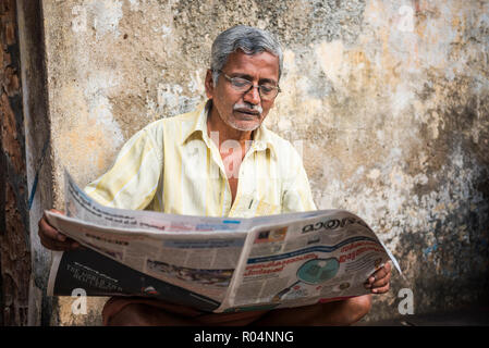 Porträt eines indischen Mann in Fort Kochi (Cochin), Kerala, Indien, Asien Stockfoto