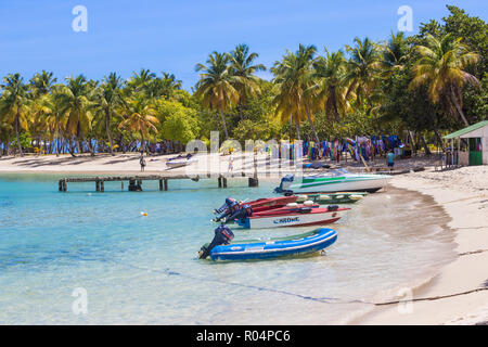 Saltwhistle Bay, Mayreau, den Grenadinen, St. Vincent und die Grenadinen, Karibik, Karibik, Zentral- und Lateinamerika Stockfoto