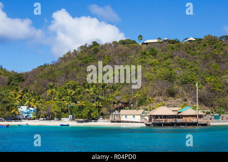 Basil's Bar, Brittania Bay, Mustique, den Grenadinen, St. Vincent und die Grenadinen, Karibik, Karibik, Zentral- und Lateinamerika Stockfoto