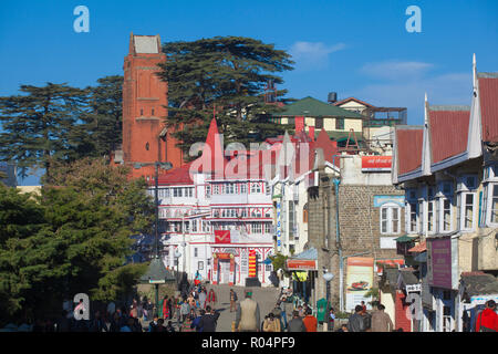 Fachwerkhäuser General Post Office, der Grat, Shimla (Simla), Himachal Pradesh, Indien, Asien Stockfoto