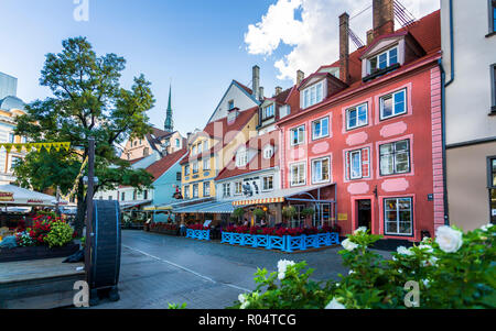 Kirche von St. Peter, livu Square, Old Riga, Lettland, Baltikum, Europa Stockfoto