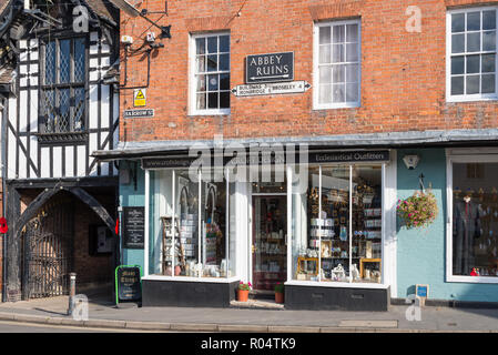 Croft Design kirchlichen Outfitters shop in Barrow Street, Much Wenlock, Shropshire, Stockfoto