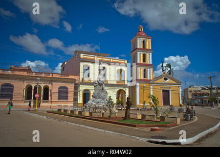 Das Leben auf der Straße in der kubanischen Stadt Remedios, Villa Clara, Kuba. Es ist, als der 8. älteste Stadt in Kuba anerkannt. Stockfoto