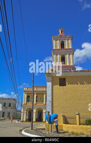 Das Leben auf der Straße in der kubanischen Stadt Remedios, Villa Clara, Kuba. Es ist, als der 8. älteste Stadt in Kuba anerkannt. Stockfoto