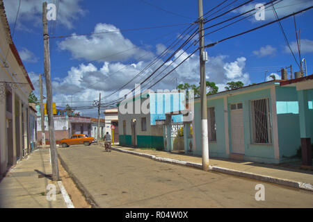 Das Leben auf der Straße in der kubanischen Stadt Remedios, Villa Clara, Kuba. Es ist, als der 8. älteste Stadt in Kuba anerkannt. Stockfoto