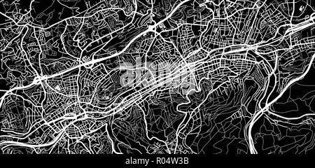 Urban vektor Stadtplan von Wuppertal, Deutschland Stock Vektor