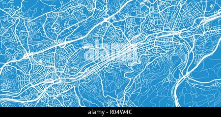 Urban vektor Stadtplan von Wuppertal, Deutschland Stock Vektor