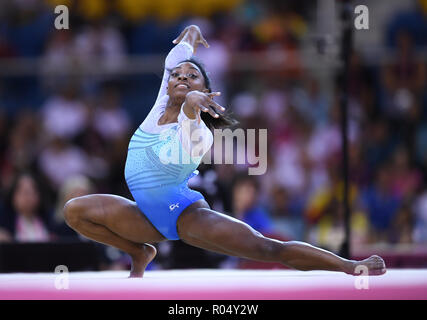 Doha, Katar. 01 Nov, 2018. Simone Biles (USA) am Boden. GES/Turnen/Gymnastik Weltmeisterschaften in Doha, multi-bekämpfung Endrunden, 01.11.2018 - GES/Turnen/Gymnastik-WM: 01.11.2018 - | Verwendung der weltweiten Kredit: dpa/Alamy leben Nachrichten Stockfoto