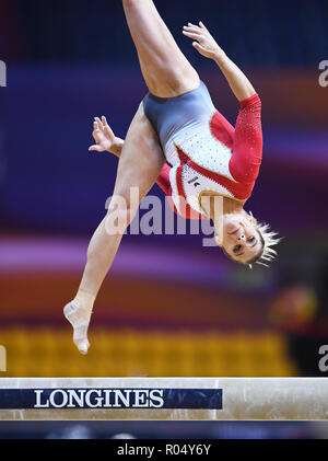 Doha, Katar. 01 Nov, 2018. Elisabeth Seitz (Deutschland/Stuttgart) am Schwebebalken. GES/Turnen/Gymnastik Weltmeisterschaften in Doha, multi-bekämpfung Endrunden, 01.11.2018 - GES/Turnen/Gymnastik-WM: 01.11.2018 - | Verwendung der weltweiten Kredit: dpa/Alamy leben Nachrichten Stockfoto