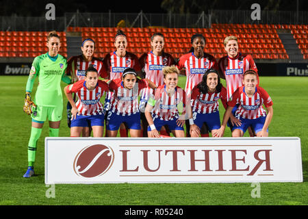 Madrid, Spanien. 31. Oktober, 2018. Team Atlético de Madrid die UEFA Champions League. Umlauf von 16, 2 Bein. Spiel zwischen Atlético de Madrid 0 vs 6 Wolfsburg in Madrid, Spanien. Pedro Ros Sogorb/Alamy leben Nachrichten Stockfoto