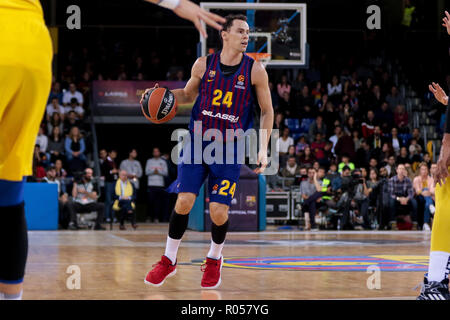 Tel Aviv, Israel. Am 1. November 2018, Palau Blaugrana, Barcelona, Spanien; Turkish Airlines EuroLeague Basketball; FC Barcelona Lassa gegen Maccabi Tel Aviv Fox; Kyle Kuric des FC Barcelona Quelle: UKKO Images/Alamy leben Nachrichten Stockfoto