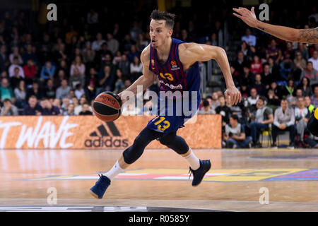 Tel Aviv, Israel. Am 1. November 2018, Palau Blaugrana, Barcelona, Spanien; Turkish Airlines EuroLeague Basketball; FC Barcelona Lassa gegen Maccabi Tel Aviv, Fox Thomas Heurtel des FC Barcelona Quelle: UKKO Images/Alamy leben Nachrichten Stockfoto