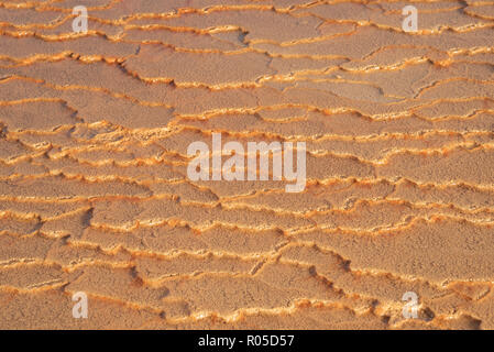 Travertin Terrasse bei Sonnenaufgang in der Nähe von Orost, eines der seltenen reinen Travertin-Pools, die frei zugänglich sind, sind Badab-e Surt, Iran Stockfoto