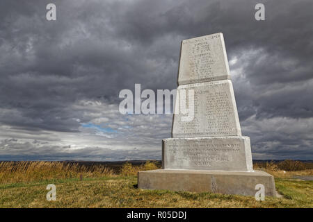 LITTLE BIG HORN, Montana, 20. September 2018: Little Bighorn Battlefield National Monument. Denkmal ist ein Denkmal für diejenigen, die in Der Kampf Stockfoto