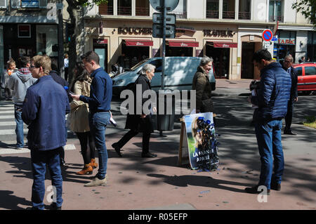 Jean Messiha Kampagnen für Marine Le Pen, Lyon, Frankreich Stockfoto