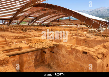 In Workshops, Minoischer Palast von Malia Malia (Mallia), Irakleio Region, Kreta (Kriti), Griechenland Stockfoto