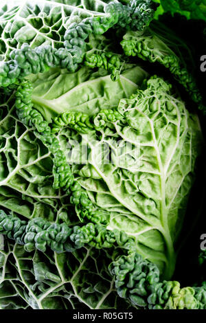 Frische Wirsing closeup - Makro Bild Stockfoto