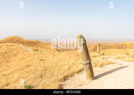 Khaled Nabi Friedhof, in der Gokcheh Dagh Hügel der turkmenischen Sahra in Golestan, nördlichen Iran gelegen Stockfoto