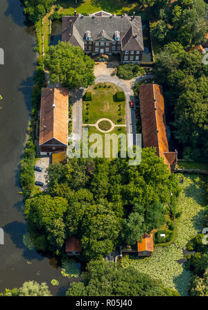 Luftaufnahme, Schloss Steinfurt Haus, Wasserburg, Mill Road, Werse, Fluss, Grankenbrücke, Drensteinfurt, Münsterland, Nordrhein-Westfalen, Deutschland Stockfoto