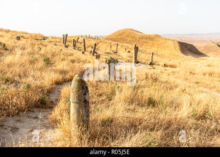 Khaled Nabi Friedhof, in der Gokcheh Dagh Hügel der turkmenischen Sahra in Golestan, nördlichen Iran gelegen Stockfoto