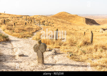 Khaled Nabi Friedhof, in der Gokcheh Dagh Hügel der turkmenischen Sahra in Golestan, nördlichen Iran gelegen Stockfoto