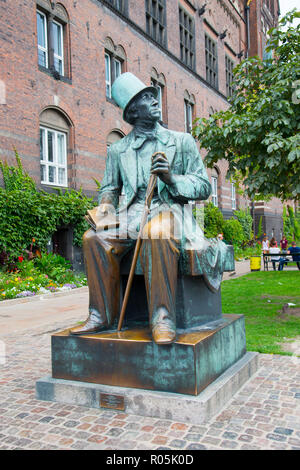 Hans Christian Anderson Statue im Zentrum von Kopenhagen Dänemark Hauptstadt Stockfoto